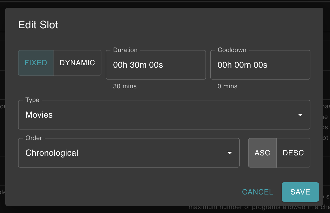 Add/Edit Slot Dialog